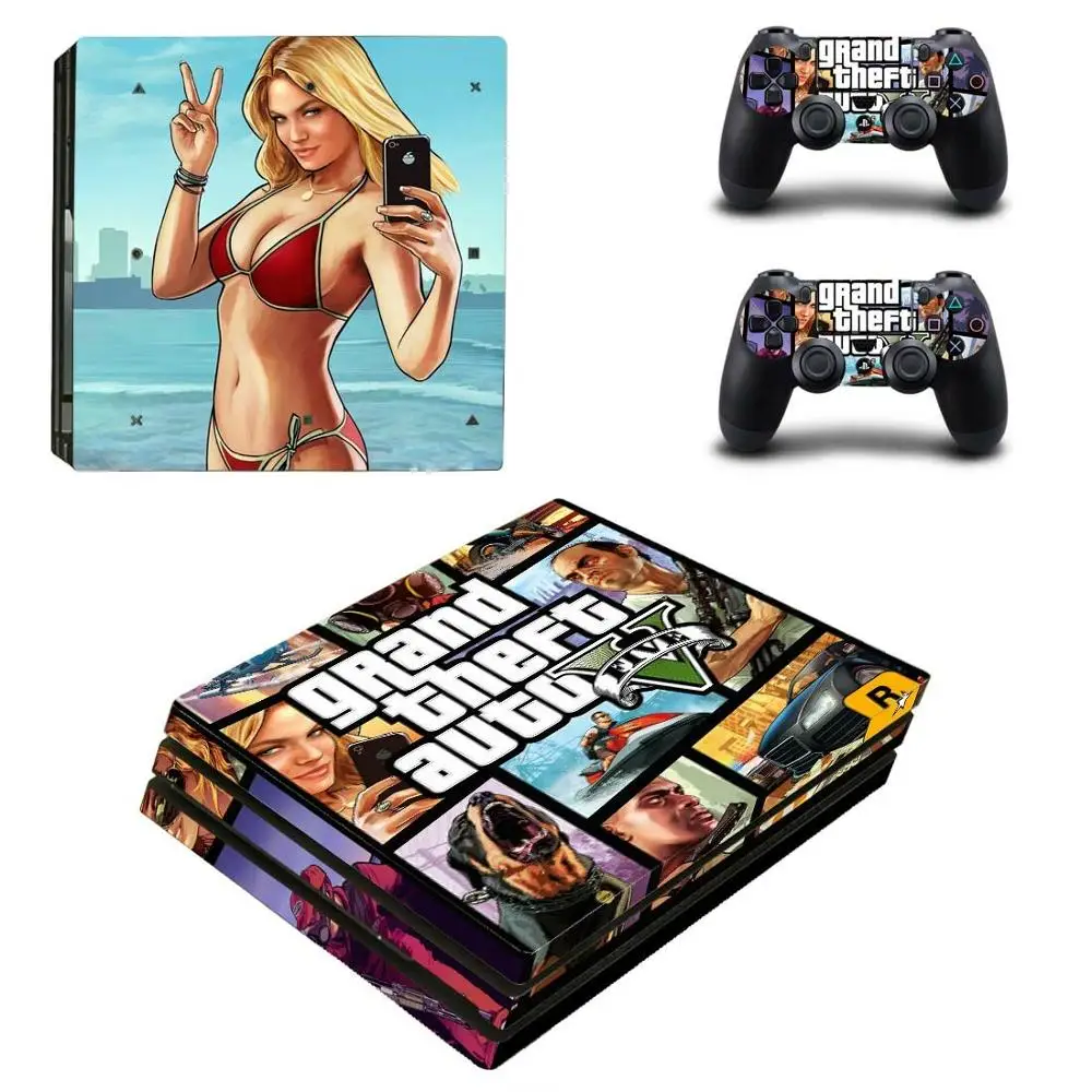 Grand Theft Auto V GTA 5 PS4 Pro Стикер Play station 4 Стикер На Кожата Стикери За PlayStation 4 PS4 Pro Конзола и Контролер Скинове Изображение 0