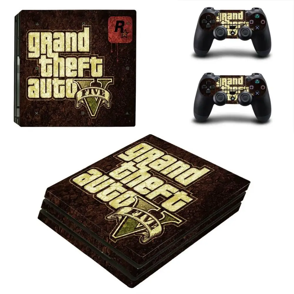 Grand Theft Auto V GTA 5 PS4 Pro Стикер Play station 4 Стикер На Кожата Стикери За PlayStation 4 PS4 Pro Конзола и Контролер Скинове Изображение 3
