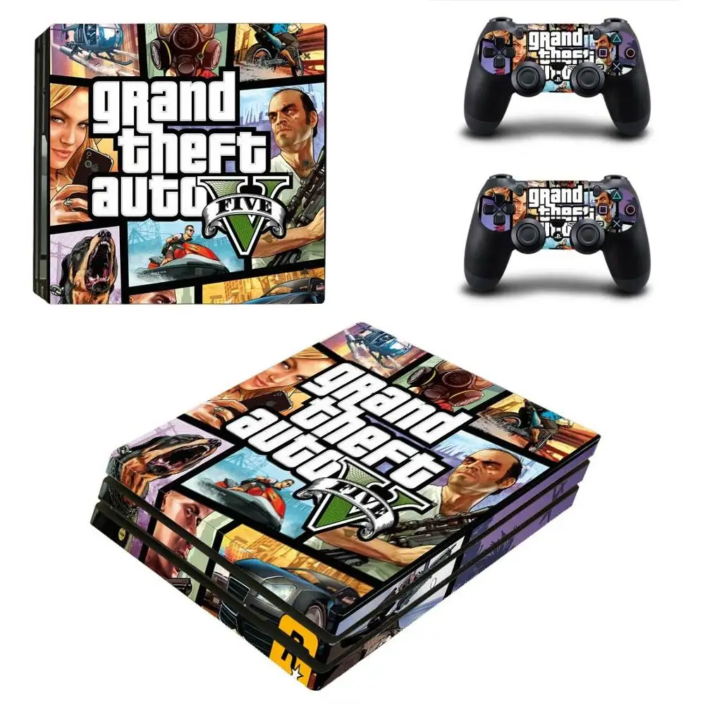 Grand Theft Auto V GTA 5 PS4 Pro Стикер Play station 4 Стикер На Кожата Стикери За PlayStation 4 PS4 Pro Конзола и Контролер Скинове Изображение 4