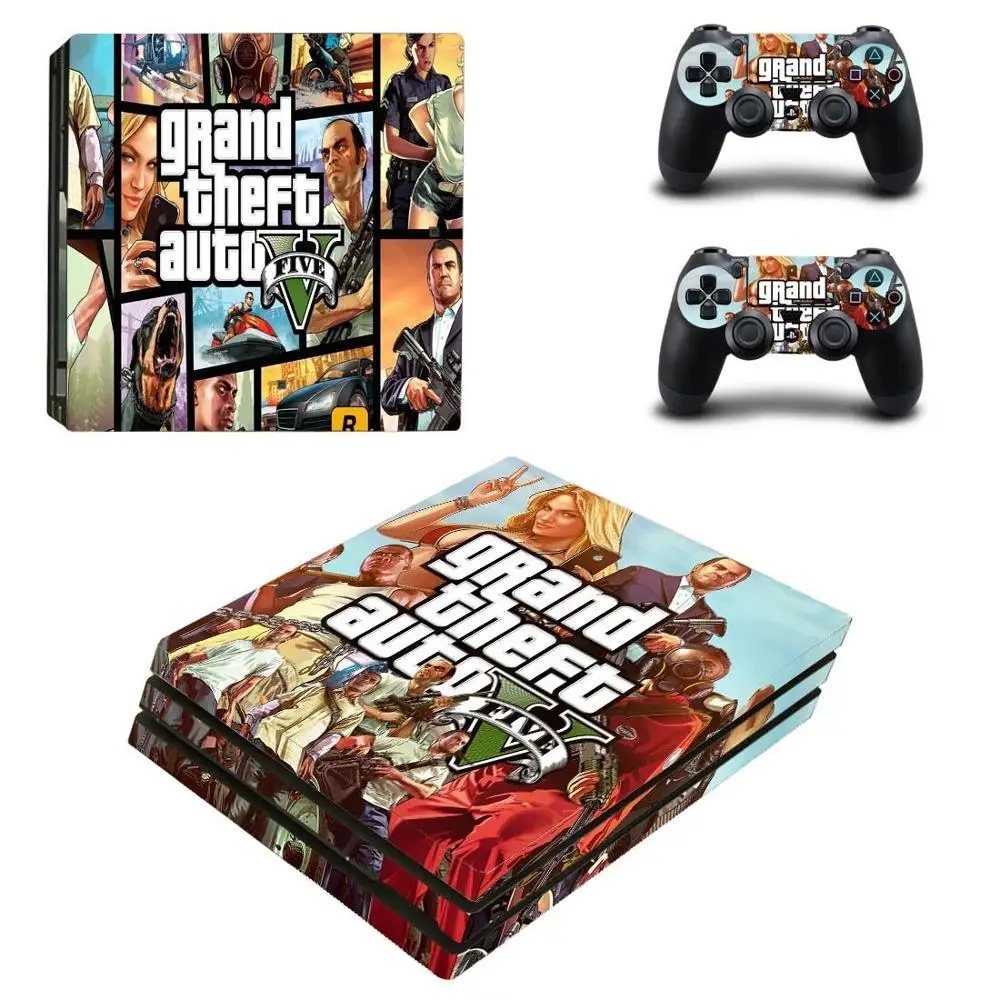 Grand Theft Auto V GTA 5 PS4 Pro Стикер Play station 4 Стикер На Кожата Стикери За PlayStation 4 PS4 Pro Конзола и Контролер Скинове Изображение 5