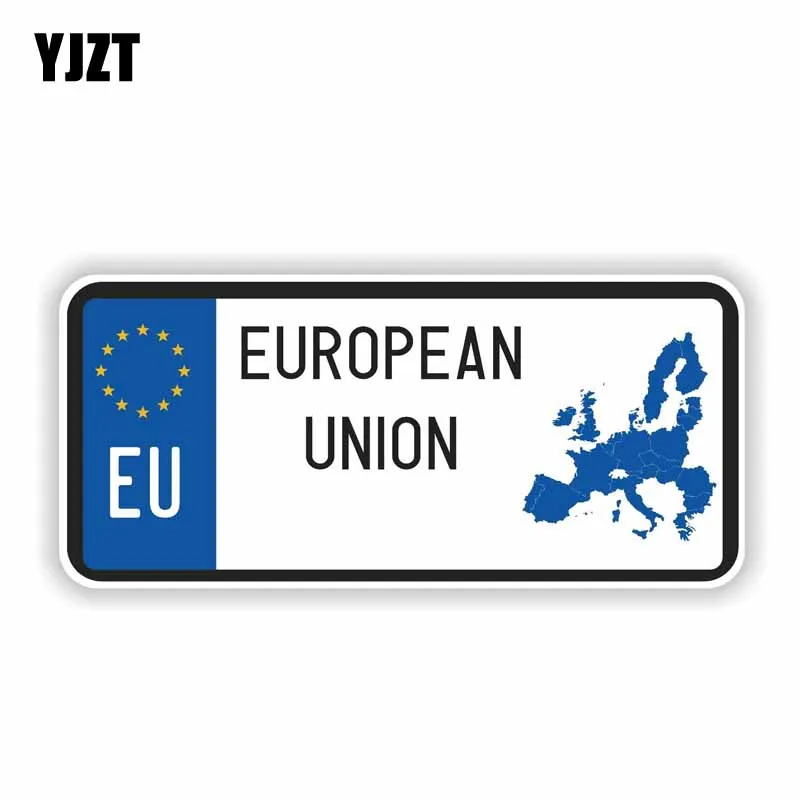 YJZT 15,3 см * 6,6 см Самоличността на Европейския Съюз Автомобили Стикер Стикер Мотоциклет Светлоотразителни Аксесоари 6-1625 Изображение 0