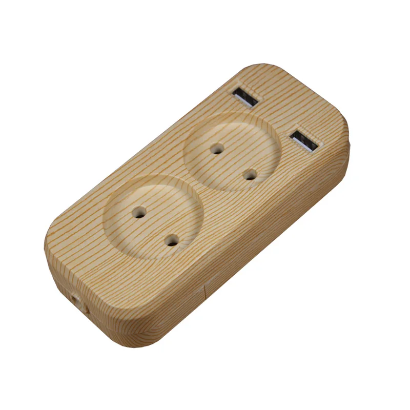 Смарт-USB удължителен кабел за зареждане на телефона за Безплатна доставка Двойно USB Порт 5v 2A usb стенни розетка от дърво на дърво цвят KFW-01-10 Изображение 0