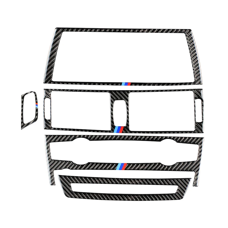 Автомобилен Стайлинг вътрешна Бутони панел рамка за Декорация на Седалките Тапицерия Автомобилни Стикери За BMW X5 X6 E70 E71 Автоаксесоари От Въглеродни влакна Изображение 5