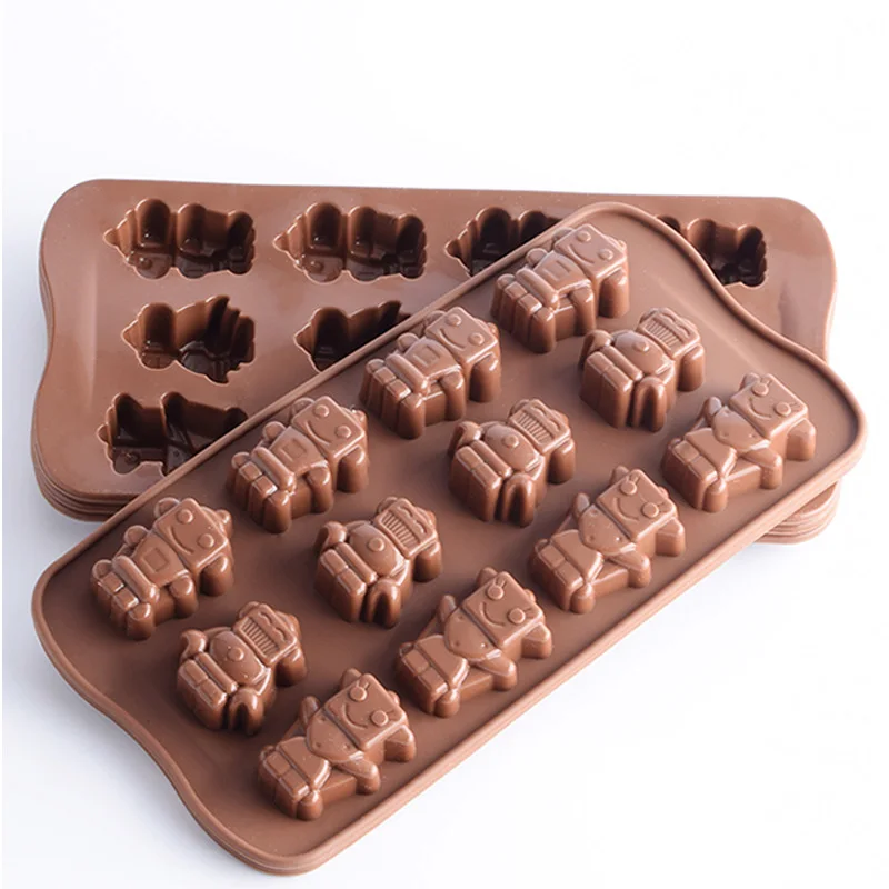 Робот форма на Високо качество на Околната Среда силикон шоколад мухъл флип бонбони торта форма за печене crystal лепило Творчески Изображение 0