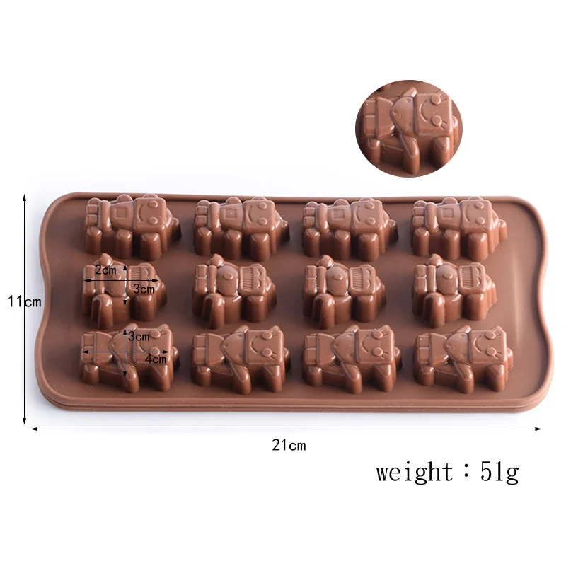 Робот форма на Високо качество на Околната Среда силикон шоколад мухъл флип бонбони торта форма за печене crystal лепило Творчески Изображение 3