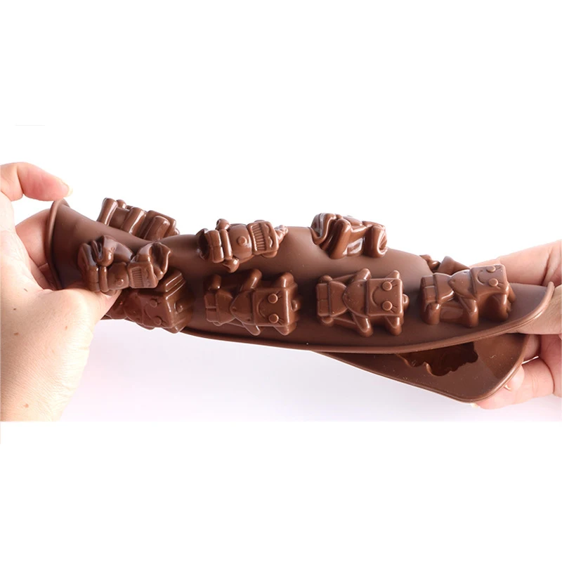 Робот форма на Високо качество на Околната Среда силикон шоколад мухъл флип бонбони торта форма за печене crystal лепило Творчески Изображение 4