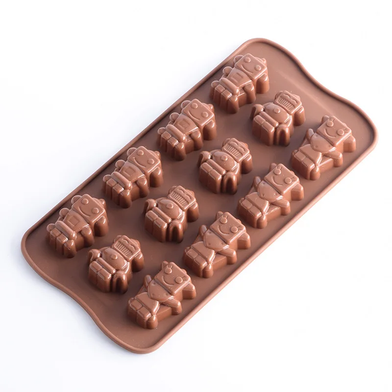Робот форма на Високо качество на Околната Среда силикон шоколад мухъл флип бонбони торта форма за печене crystal лепило Творчески Изображение 5