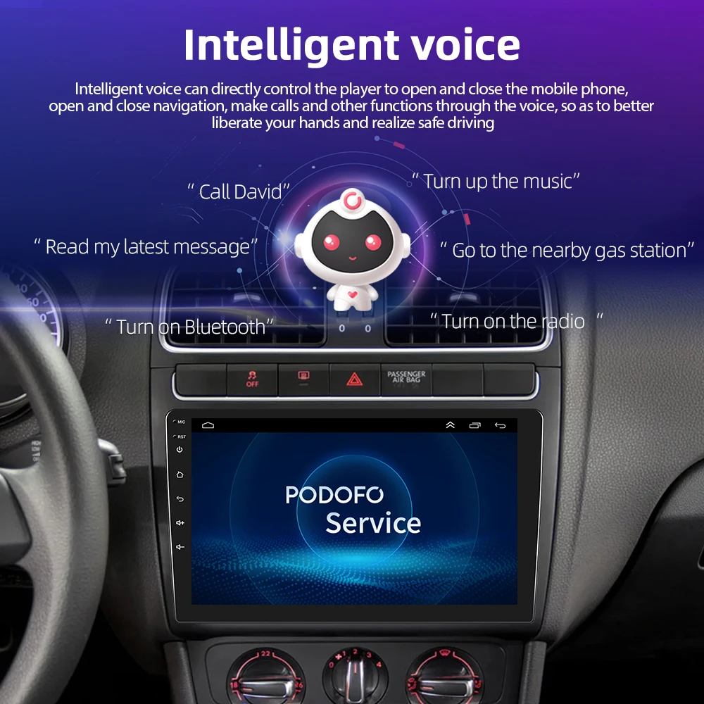 Podofo Android 8 + 128 г Автомобилен Радиоприемник За Suzuki Swift 2005-2010 Авторадио Carplay GPS Навигация 4G WIFI Стерео музикален Плейър AI Глас HiFi Изображение 2