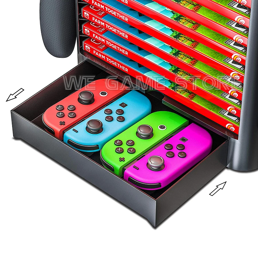 Кутия За Съхранение Слот Аксесоари За Nintendo Switch OLED Оригинален Докинг станция/Pro Контролер/Joycon Дръжка/10 Игрални Та Кула Органайзер Изображение 3