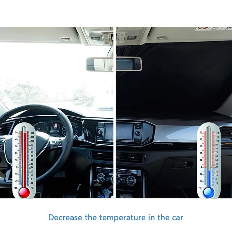 Обичай подходящата Топлоизолационна Анти-UV Авто сенника на Предното Стъкло За NISSAN Qashqai X-Trail PATROL Y62 Murano TIIDA NV200 Изображение 3