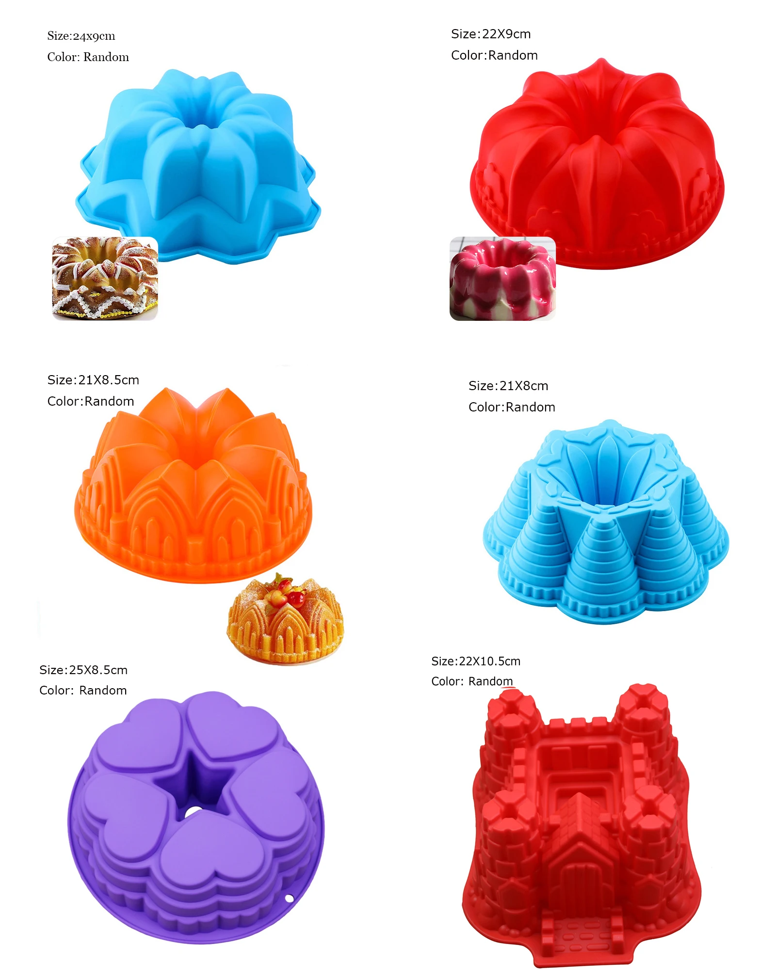 Силиконови Голяма Форма За Торта Във Формата на Цветя Корона Форма За Печене на Торта Инструменти За Печене 3D Форма За Печене на Хляб Форма За Пица САМ Рожден Ден, Сватба, Парти Изображение 4