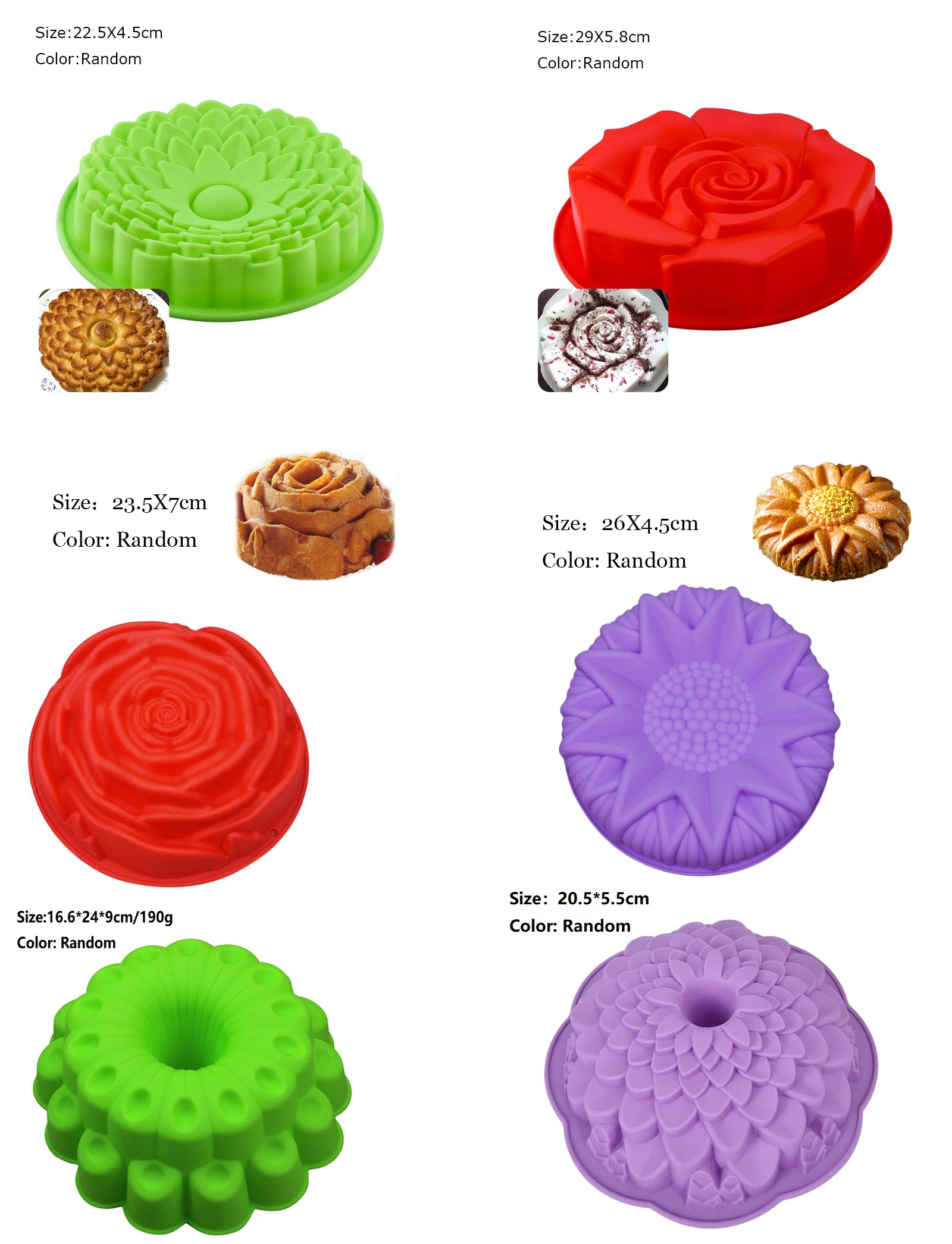 Силиконови Голяма Форма За Торта Във Формата на Цветя Корона Форма За Печене на Торта Инструменти За Печене 3D Форма За Печене на Хляб Форма За Пица САМ Рожден Ден, Сватба, Парти Изображение 5