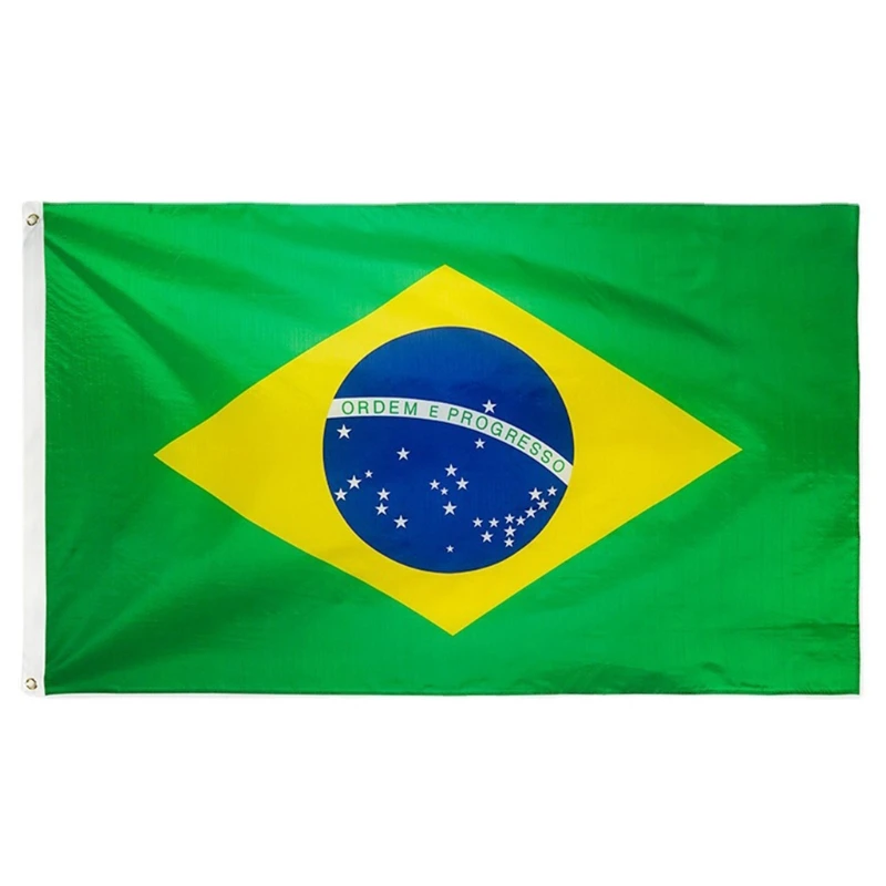 Флаг На Бразилия Банер От Полиэстеровой Тъкан Бразилски Футболен Флаг Мажоретки Националния Флаг На Страната Фестивал За Домашно Вътрешни Външни Декор Изображение 0