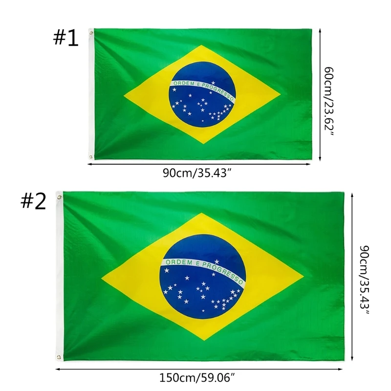Флаг На Бразилия Банер От Полиэстеровой Тъкан Бразилски Футболен Флаг Мажоретки Националния Флаг На Страната Фестивал За Домашно Вътрешни Външни Декор Изображение 4