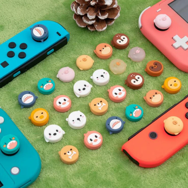 Animal Crossing Мечка Котка Nintend Thumb Stick Дръжка на Кутията Джойстик Капачка За Nintendo Switch Lite Joy-con Контролер Калъф За Джойстик Изображение 0
