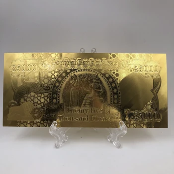 1 бр Иракска валута Хартиен Пластмасов Спомен от 25 000 динара в Златни Колекции на Паричните Банкноти, със Стойка