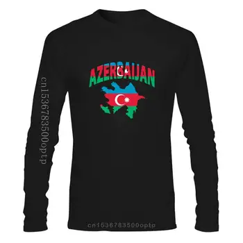2022 Мъжки Дрехи Мъжки тениски С Къс Ръкав Флаг на Азербайджан Тениска С Един Деколте Дамски тениска