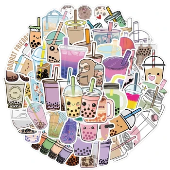 50 БР. Лаптоп Телефон Албум за Рисуване Kawaii Перлени Етикети за приготвяне на Чай с Мляко Карикатура за деца козметична Играчка САМ Велосипед Водонепроница