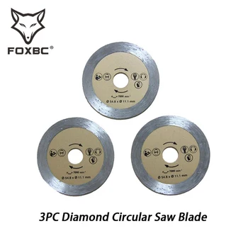 FOXBC 3ШТ 54,8x11,1 мм Диамантени Трионени дискове За Рязане на Дърво за Ротационен Инструмент Dremel