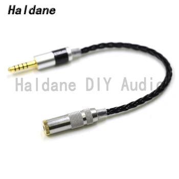Haldane HIFI 7N Посеребренный 4,4 мм Балансиран куплунга, а до 3,5 мм TRRS Балансиран Женски аудио кабел-адаптер 4,4-3,5 Кабел