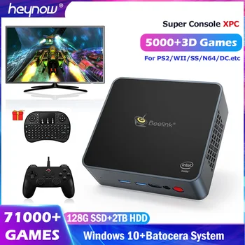 HEYNOW Beelink Супер Конзола XPC 4K TV Видео Игри плейър С 71000 + Игри 80 + Емулатор За PS2/WII/SS Win10 Pro + Система Bacotera