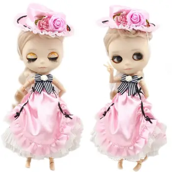 ICY DBS Blyth кукла принцеса рокля лолита розова рокля костюм с шапка аниме облекло