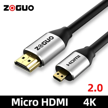 Micro HDMI КЪМ HDMI Кабел, Позлатен Адаптер Видео Кабели Висока Скорост 2,0 И 4 На за HDTV Камера 1 м на 1,5 м, 2 м, 3 М и 5 М