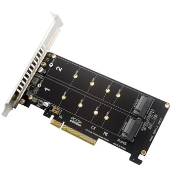 PCI-EX8 Двухдисковый NVME M. 2 MKEY SSD Адаптер за разширяване на RAID-масив на дънната Платка Разъемная такса PCI-E за ускоряване на