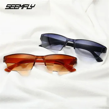 Seemfly Реколта ултра-леки Очила за четене, Мъжки и Дамски Модни Полукадровые Лещи от смола, Дальнозоркие Очила, Диоптър от + 1.0 до + 4,0