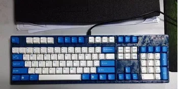 Taihao ABS Keycaps Doubleshot 104 клавиша за механична клавиатура синьо бяла