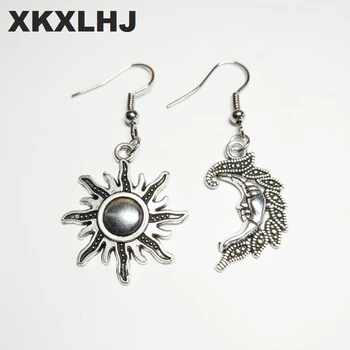 XKXLHJ 2018 Нови обеци със Слънцето и луната, украса със слънцето и луната, викканские бижута, обеци със слънцето, луната