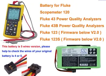 Батерия Cameron Sino 3000mAh за Fluke 123,123 S (firmware-ниска версия V2), 43 за анализ на качеството на храните, 43B, м 120