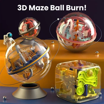 Детски Прозрачен 3D Лабиринт Топката обучение образователна Играчка Интелектуално Развитие Магически Перплекс Катящийся Топката Детски Играчки Подарък