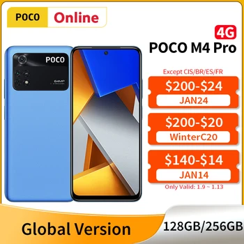 Една нова Глобална версия POCO M4 Pro 6 GB 128 GB/8 GB 256 GB Смартфон с NFC Хелио G96 64 Mp Тройната Помещение 90 Hz AMOLED 33 W 5000 mah