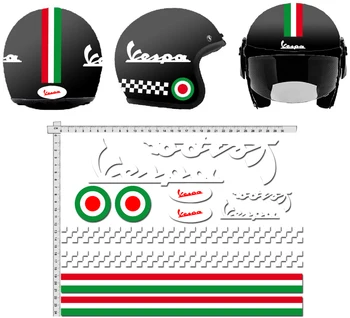 Етикети шлема са Подходящи за шлем GamesMonkey Casco Kit Vespa Rosso ГНИЕНЕ Italia helma Viny Полиран бял