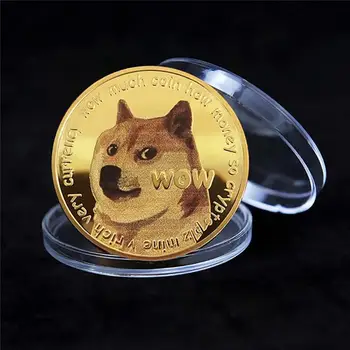 Златна Монета Dogecoin Възпоменателни Монети Забавен Фигура На Куче Сувенирни Монети За Кучета Сладък Фигура На Куче Сувенир За Събиране На Подаръци