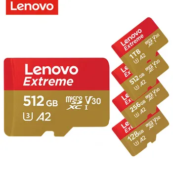 Карта памет Lenovo 256 GB, 512 GB И 1 TB Micro SD TF Карта с Флаш памет от Клас 10, TF SD Карта за Камера За Смартфон Адаптер за вашия Телефон Android