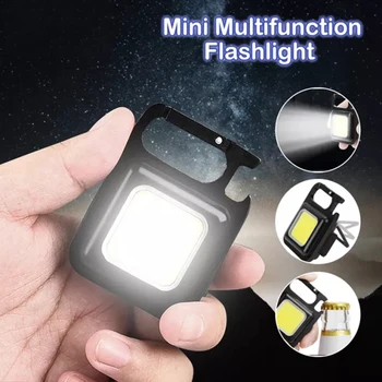 Многофункционален Мини LED COB Ключодържател USB Зареждане на Аварийните Лампи Силни Магнитни Ремонтни Работи на Открит Къмпинг Светлина
