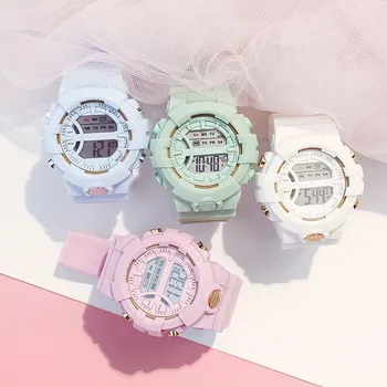 Модни Прости дамски часовници на корейската версия на Matcha Green Digital Watch Студентите Дават Приятелка Подаръци
