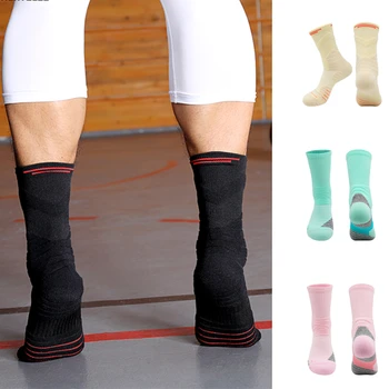 Мъжки баскетболни чорапи, Висококачествени Спортни Чорапи за Колоездене, Нескользящий Дизайн, Вентилация, Удобен Дъното От Дебели Кърпи