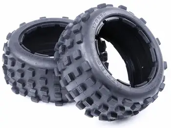 Нескользящие гуми с голям модел пирон, трайно сцепление и висока устойчивост на износване оф-роуд гуми за HPI KM ROVAN BAJA 5B