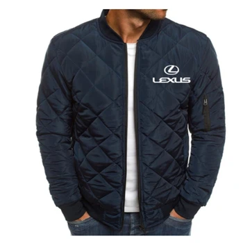 Нови Зимни Мъжки якета с логото на LEXUS, Модерен висококачествен памучен однотонная памучен облекло в ивица с диаманти