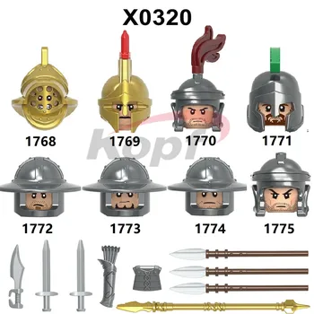 Нови Строителни Блокове Оръжие Спартански Войници, Рицари В Древен Рим Миниатюрни Статуи Фигурки За Деца, Подарък Играчка Главата X0320