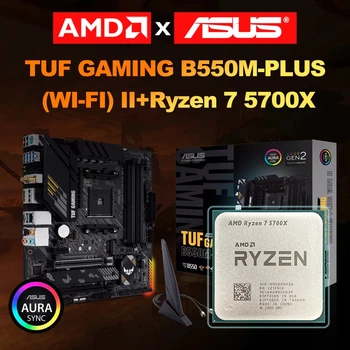 Новият процесор на AMD Ryzen 7 5700X ах италиански хляб! r7 5700X + дънна платка ASUS TUF B550M PLUS WIFI II AM4 Процесор, Micro-ATX B550M 128 G 4600 Mhz