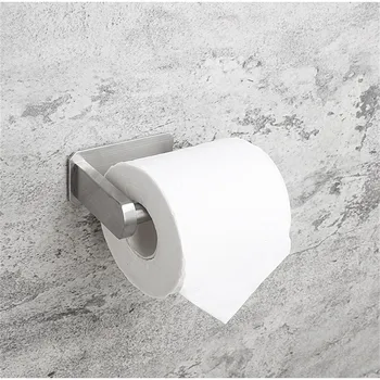 Притежателят на Тоалетна Ролка Самоклеящийся Държач за Тоалетна Хартия за Баня Залепен на Стената от Неръждаема Стомана, Матово тоалетна хартия