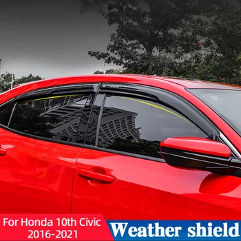 Прозорец Козирка за Защита От Дъжд, За Honda 10th Civic 2016-2021 изглаждат време на Щит Ветрозащитный Сенник Shelter Дъждобран Аксесоари