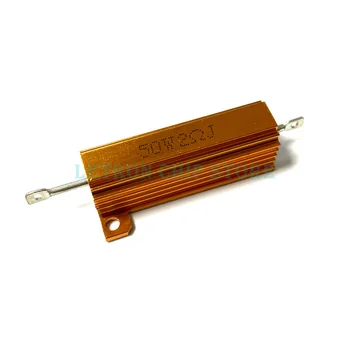 Резистор 0.1 ~ 100K Wirewound повод мивки метал сила 1PCS 50W алуминиев Wirewound Резистора 0.1 ~ 100K 1 2 3 4 5 6 8 10 50 100 500 1 ДО 5 ДО 10 ДО Om RX24 RX24-50 W