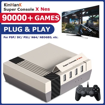 Ретро Мини Игрална Конзола Супер Конзола X Вграден NES 90000 Игри Преносим Плейър Слот 50 Емулатор За PSP/PS1/SNES/NES/N64