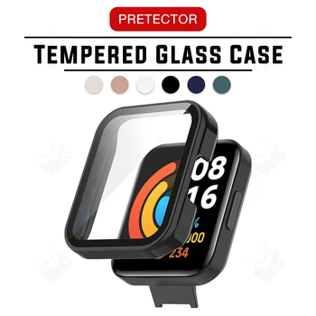 Твърд калъф за КОМПЮТЪР + Защитно фолио за екран за Xiaomi Watch Lite Redmi Watch 2 Lite, Седалка С Предпазни Аксесоари, изработени от Закалено стъкло