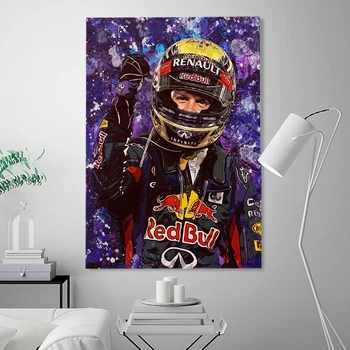 Формула F1 Плакат на Red Bull Motorsport Max Racing Платно Стенни Художествена Картина за Хола Модерен Начало Декор Снимка на Фетел